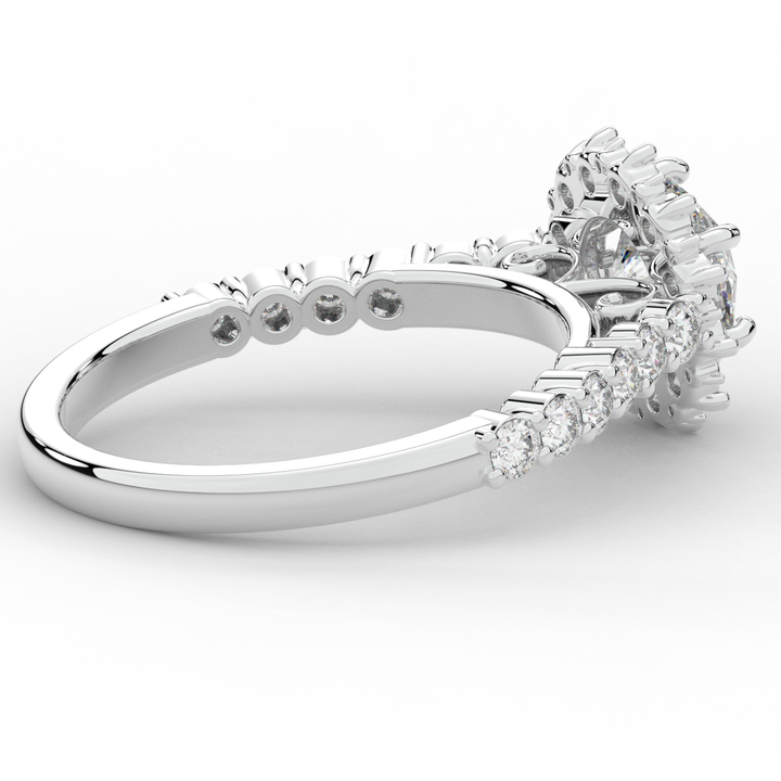 1.60CT.TW ROUND LAB DIAMOND HALO ENGAGEMENT RING