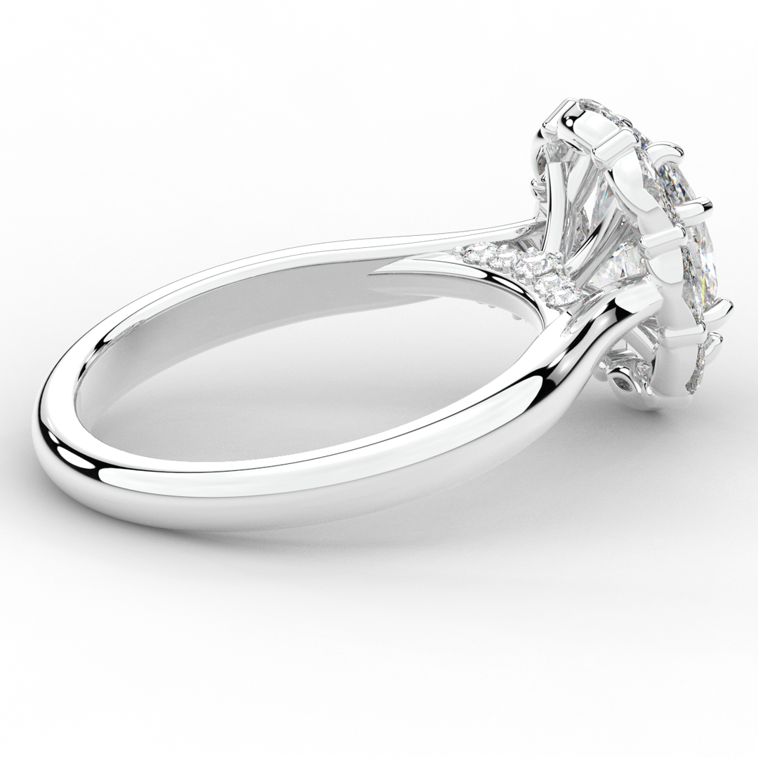 1.90CT.TW OVAL LAB DIAMOND HALO ENGAGEMENT RING