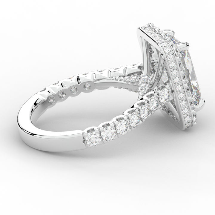 4.50CT.TW RADIANT LAB DIAMOND HALO ENGAGEMENT RING