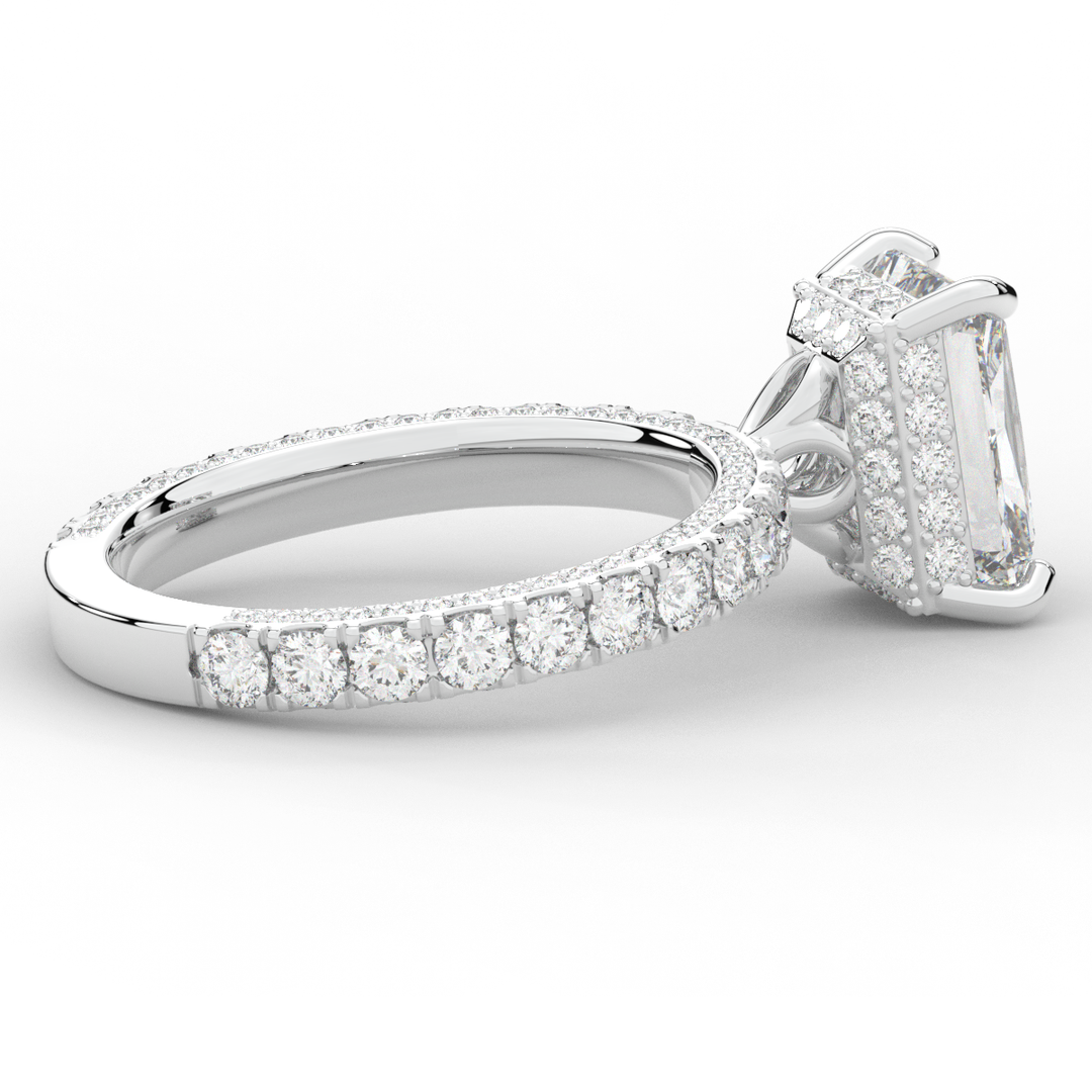 3.00CT.TW RADIANT LAB DIAMOND ENGAGEMENT RING