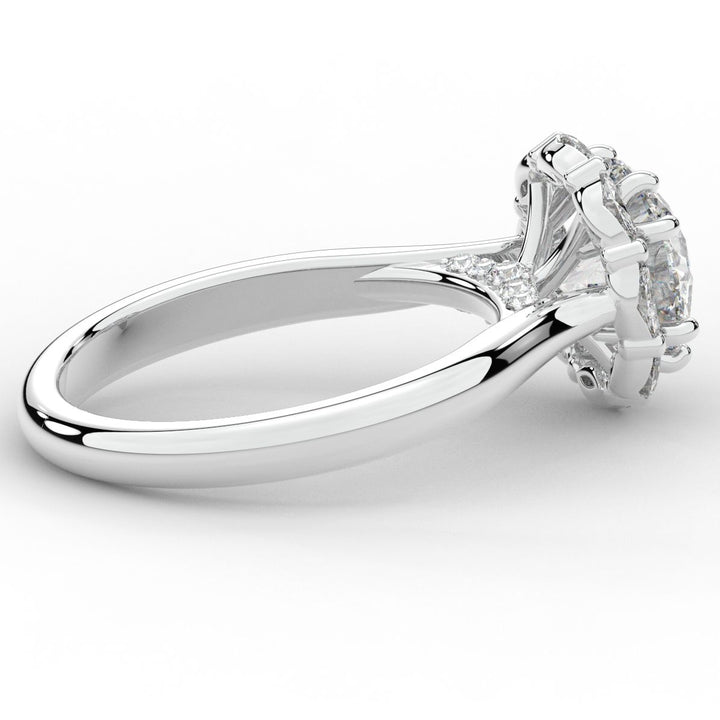 2.40CT.TW ROUND LAB DIAMOND HALO ENGAGEMENT RING