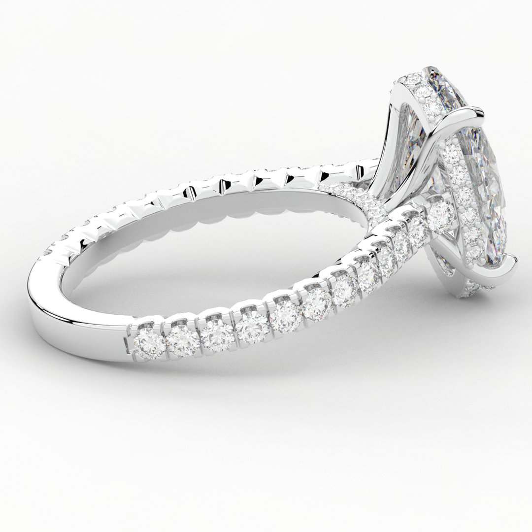 4.70CT.TW OVAL LAB DIAMOND UNDERHALO SOLITAIRE ENGAGEMENT RING