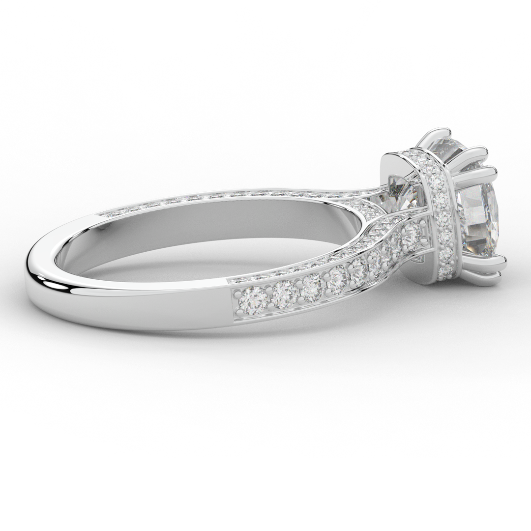 2.60CT.TW CUSHION LAB DIAMOND SOLITAIRE ENGAGEMENT RING