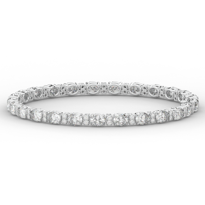 9.25CT.TW OVAL AND ROUND LAB DIAMOND TENNIS BRACELET - Nazarelle