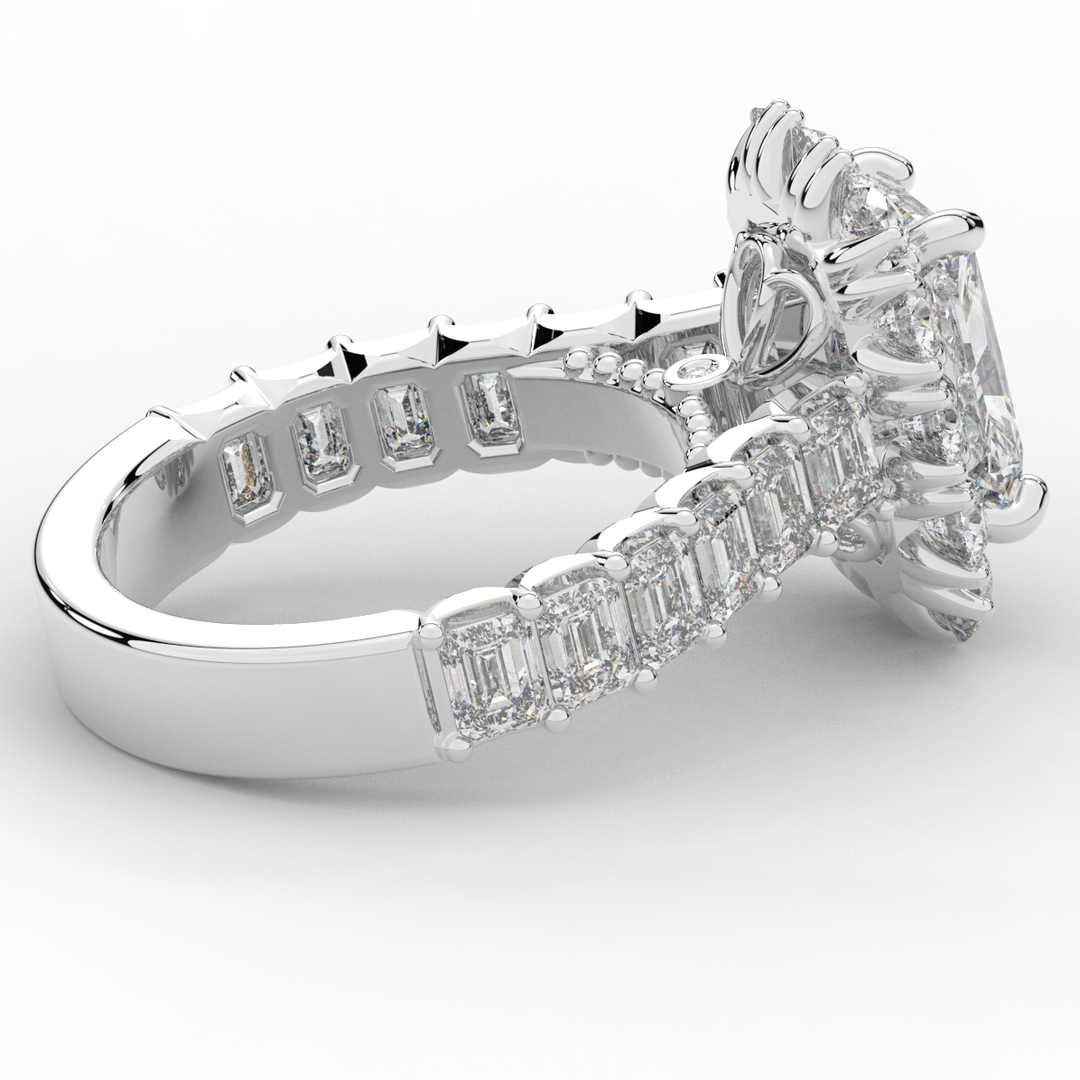 6.00CT.TW RADIANT LAB DIAMOND HALO ENGAGEMENT RING