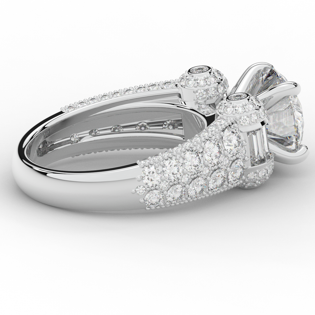 4.75CT.TW ROUND LAB DIAMOND ENGAGEMENT RING