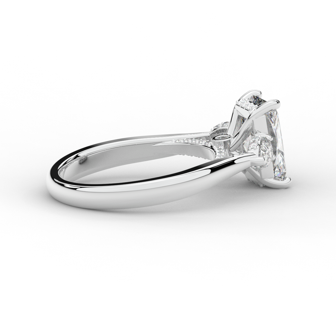 2.40CT.TW RADIANT LAB DIAMOND 3 STONE ENGAGEMENT RING