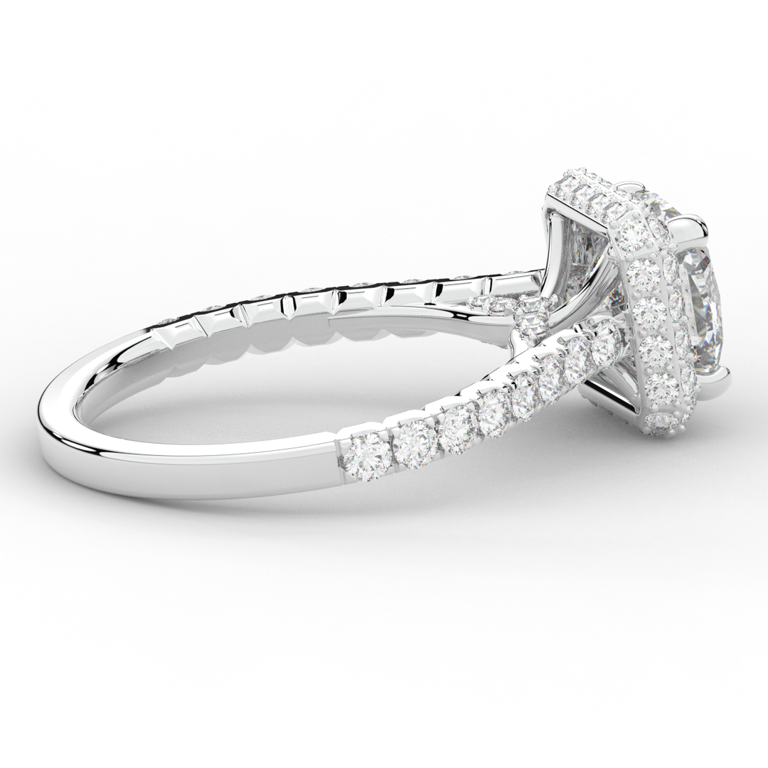 2.75CT.TW CUSHION LAB DIAMOND HALO ENGAGEMENT RING