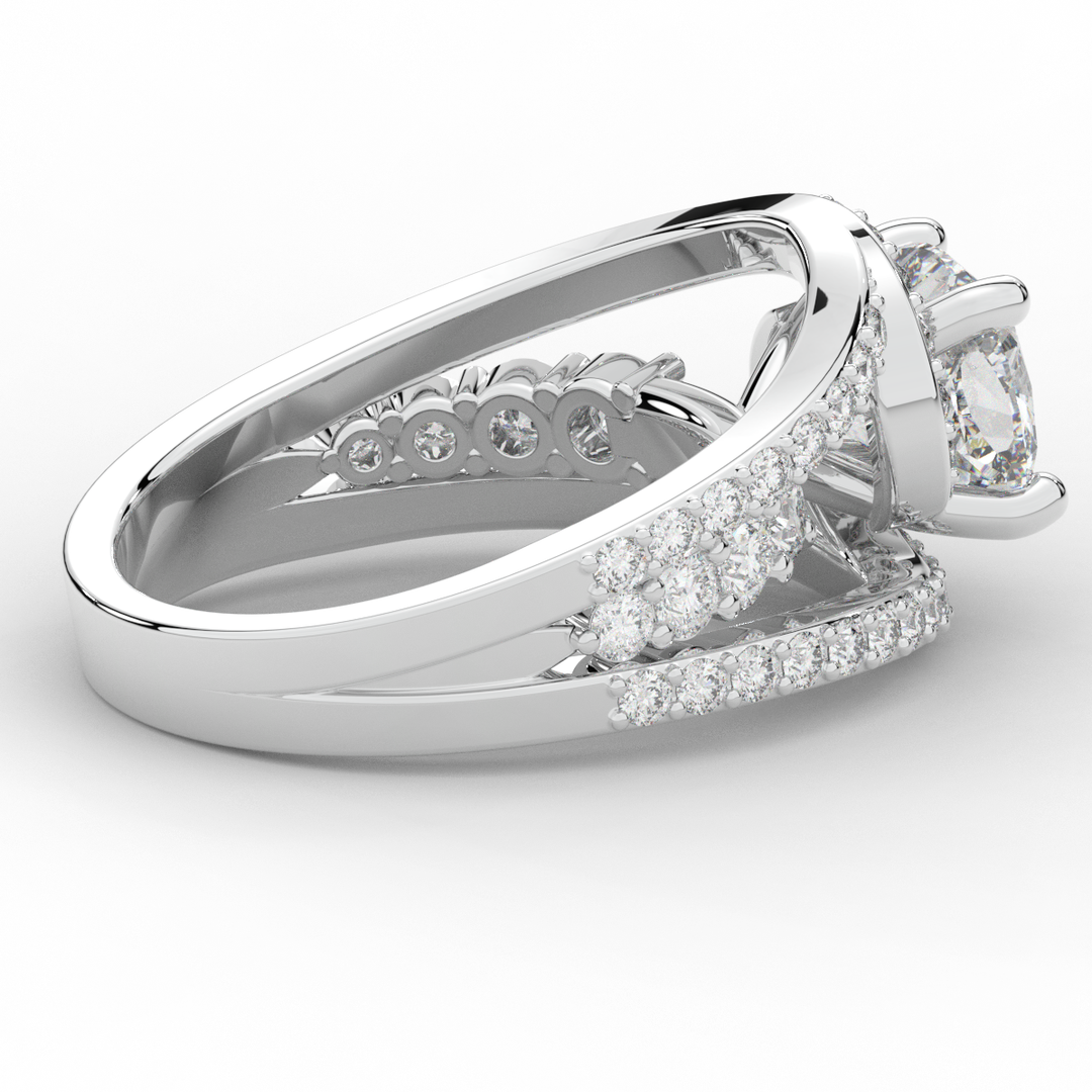 3.30CT.TW CUSHION LAB DIAMOND ENGAGEMENT RING