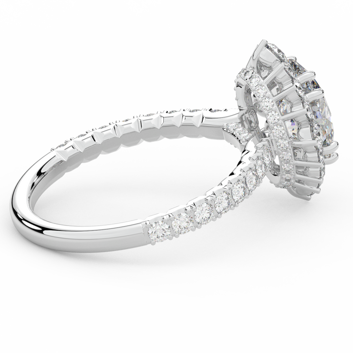 2.80CT.TW OVAL LAB DIAMOND HALO ENGAGEMENT RING