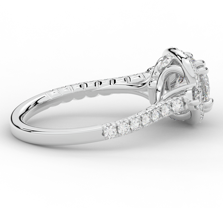 1.75CT.TW ROUND LAB DIAMOND HALO ENGAGEMENT RING