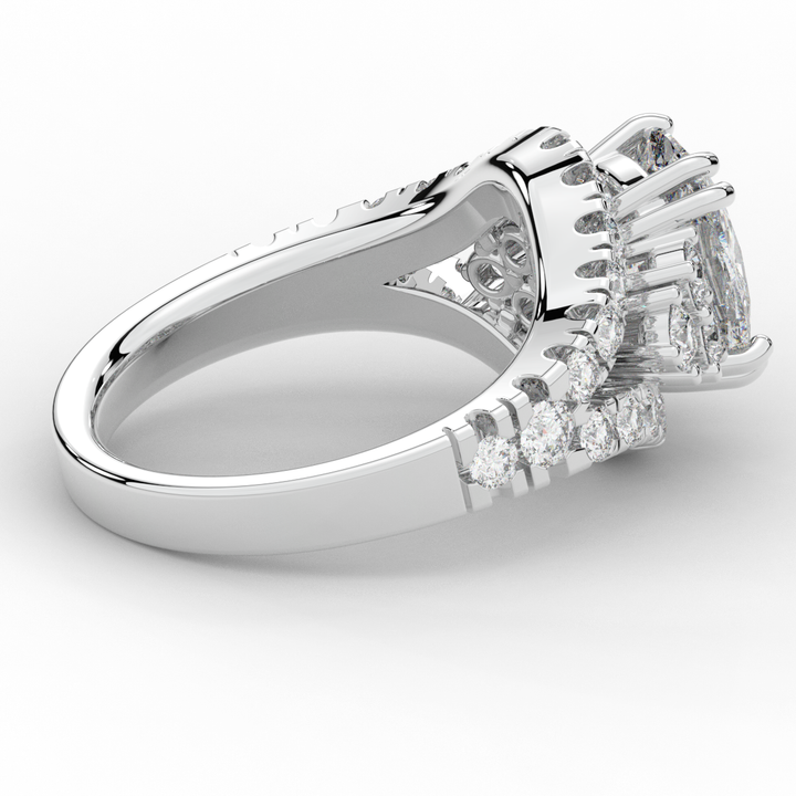 3.10CT.TW CUSHION LAB DIAMOND HALO ENGAGEMENT RING