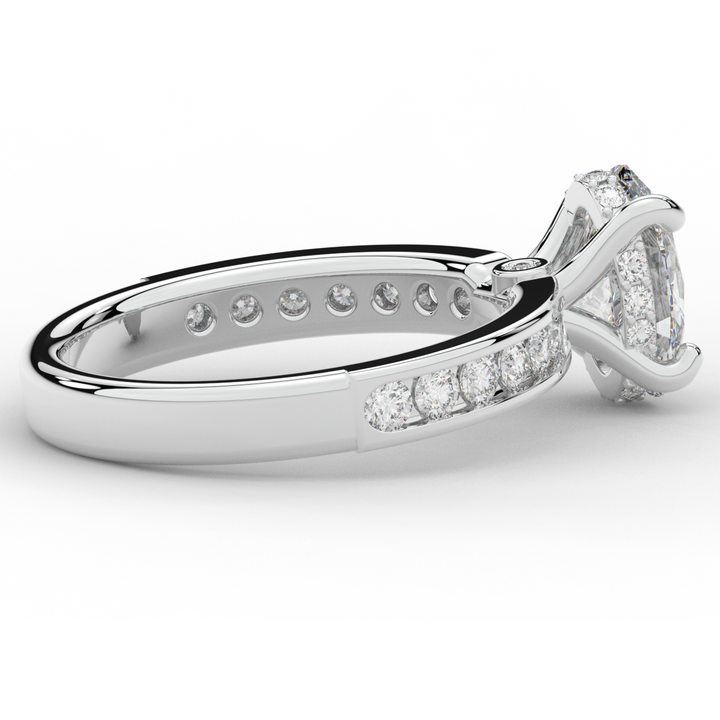 1.95CT.TW OVAL LAB DIAMOND UNDERHALO ENGAGEMENT RING