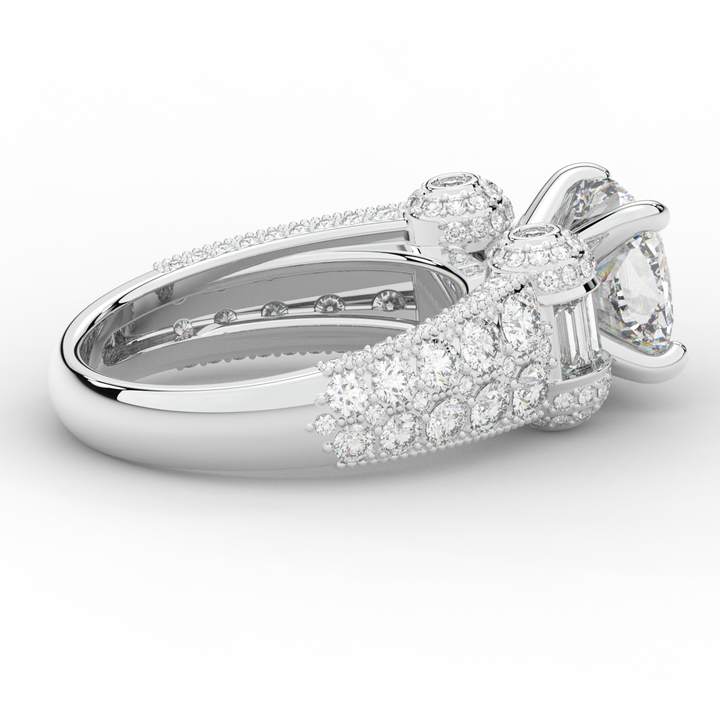 4.75CT.TW CUSHION LAB DIAMOND ENGAGEMENT RING