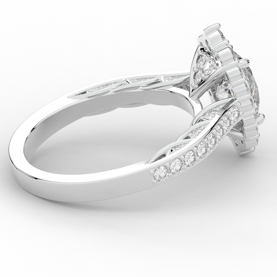 1.75CT.TW OVAL LAB DIAMOND HALO ENGAGEMENT RING