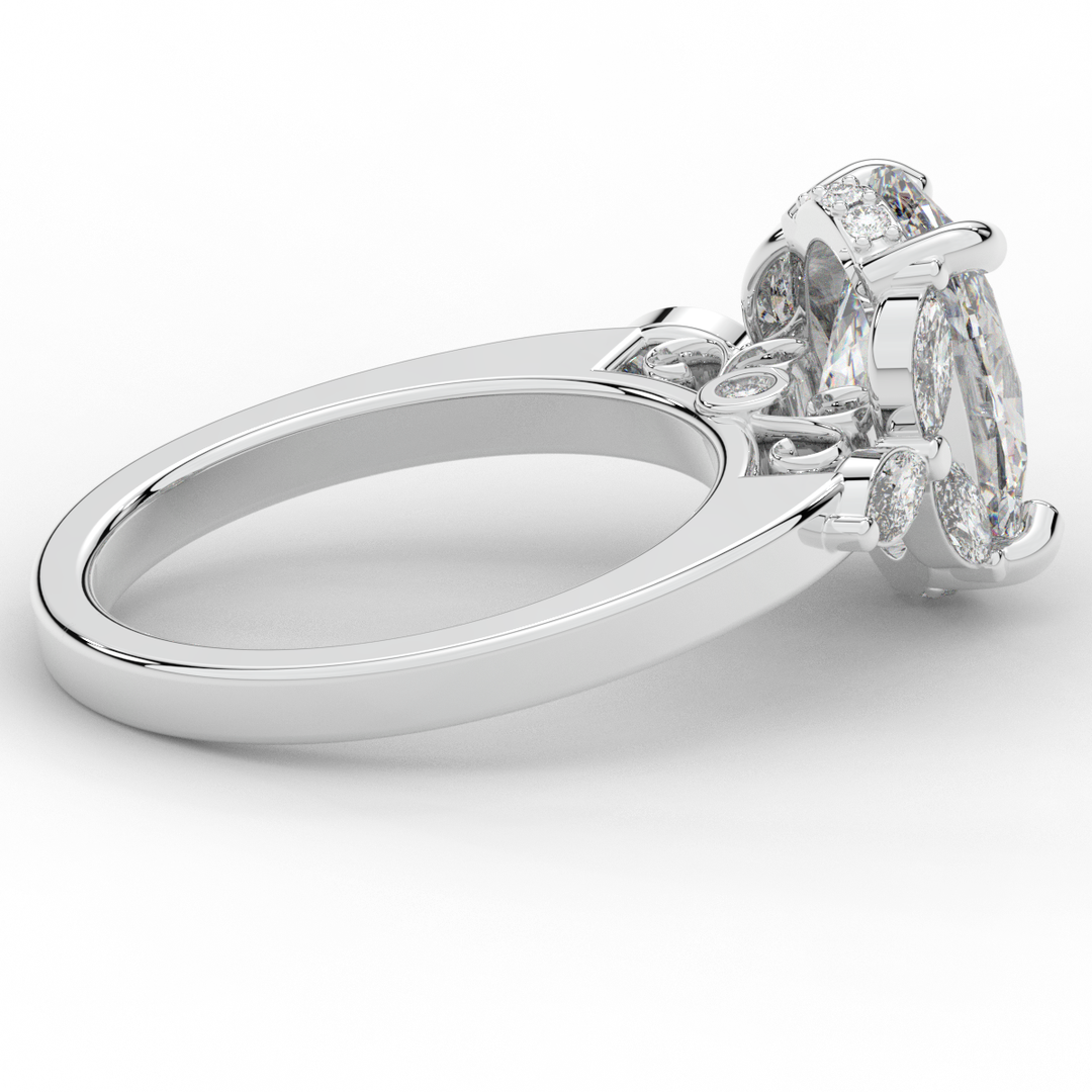 2.85CT.TW OVAL LAB DIAMOND ENGAGEMENT RING