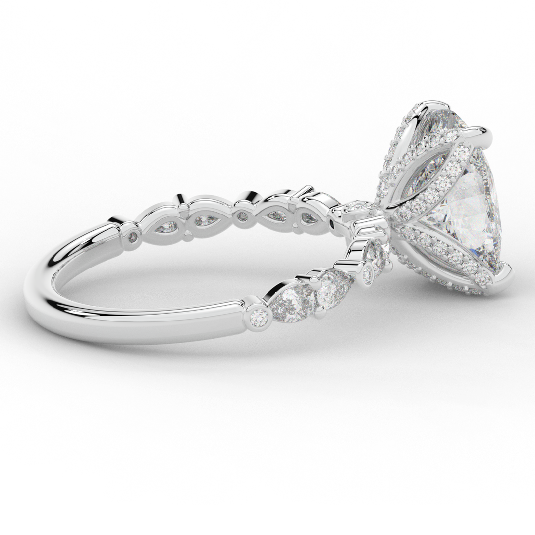 3.60CT.TW CUSHION LAB DIAMOND SOLITAIRE ENGAGEMENT RING