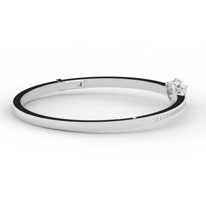 1.65CT.TW HEART AND ROUND LAB DIAMOND  BANGLE