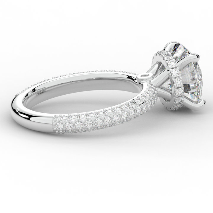 3.60CT.TW ROUND LAB DIAMOND SOLITAIRE ENGAGEMENT RING