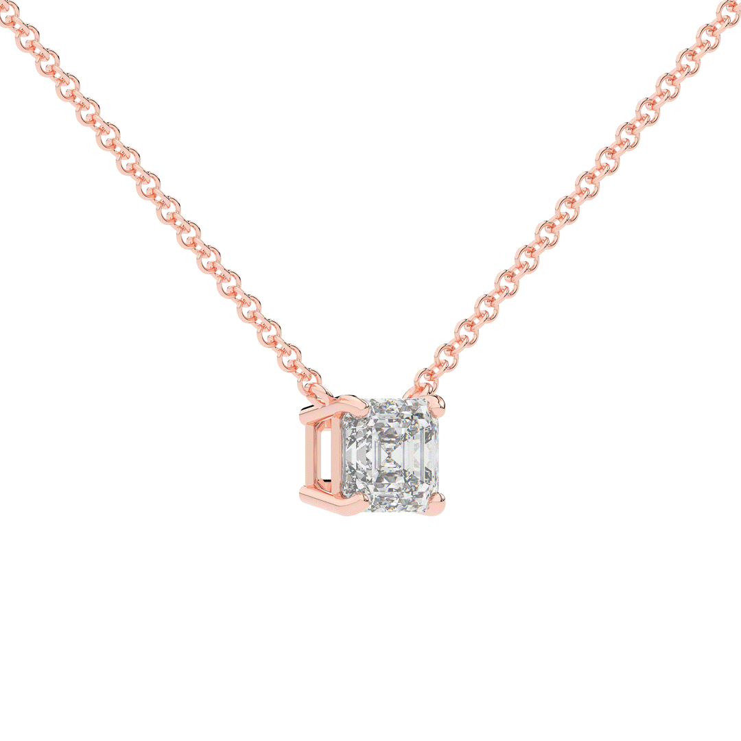 1.50CT ASSCHER CERTIFIED LAB DIAMOND SOLITAIRE PENDANT