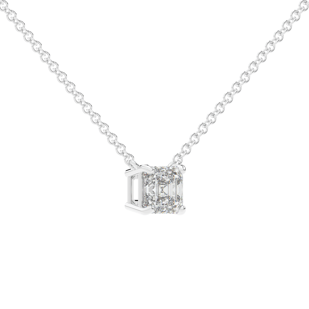 1.50CT ASSCHER CERTIFIED LAB DIAMOND SOLITAIRE PENDANT