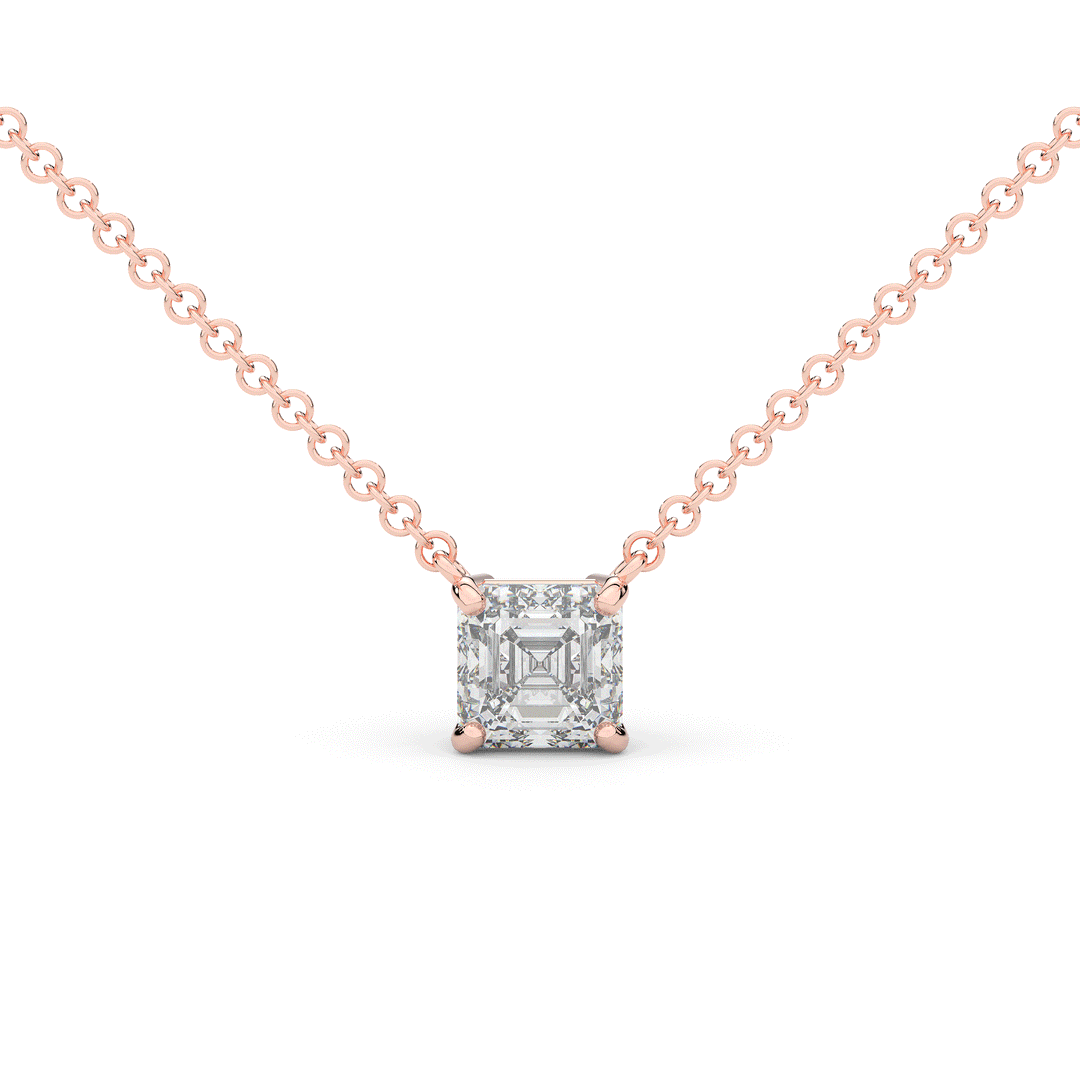 1.50CT ASSCHER CERTIFIED LAB DIAMOND SOLITAIRE PENDANT