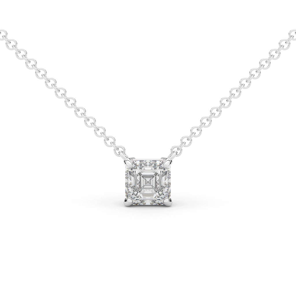 1.50CT ASSCHER CERTIFIED LAB DIAMOND SOLITAIRE PENDANT