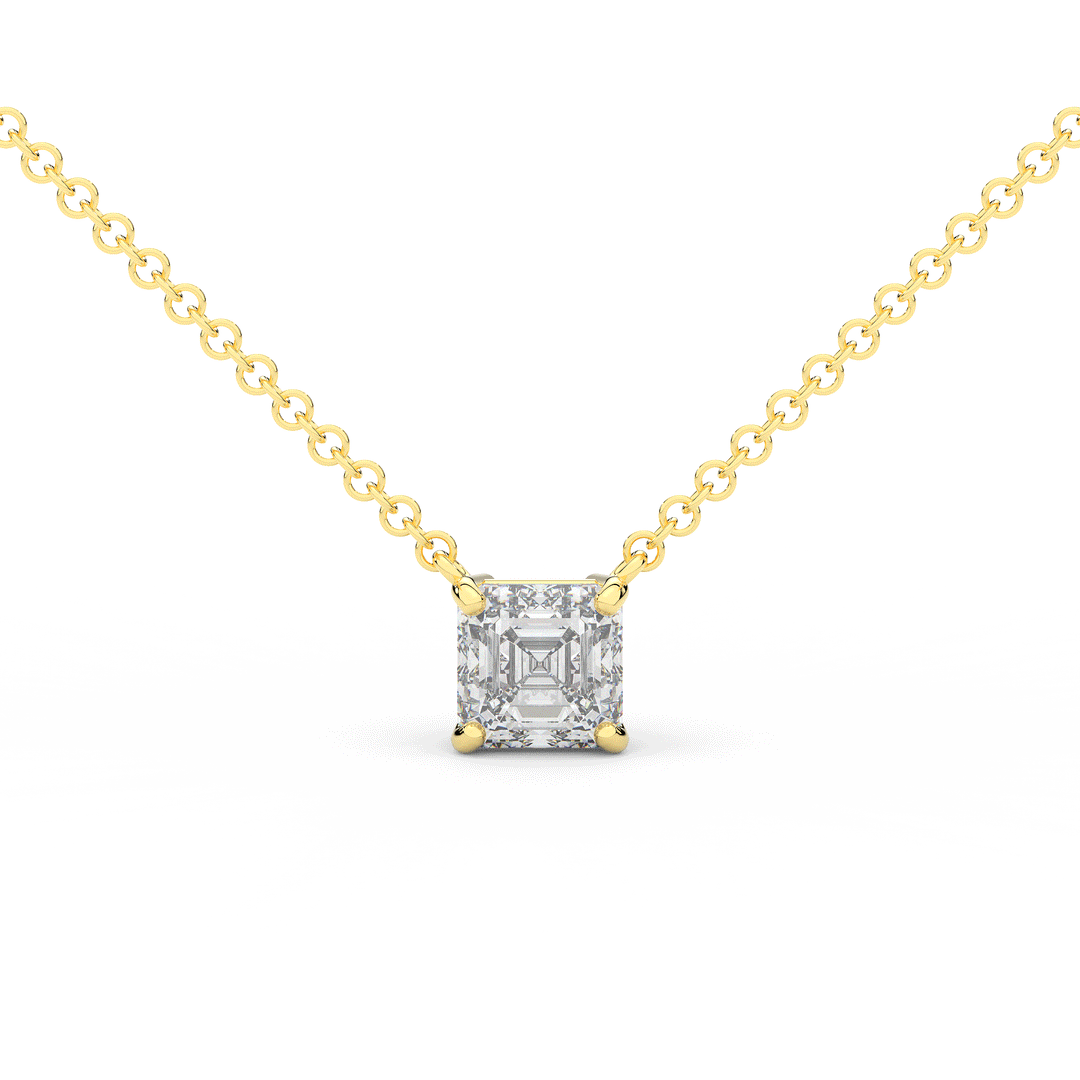 1.50CT ASSCHER CERTIFIED LAB DIAMOND SOLITAIRE PENDANT