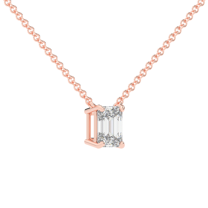 1.50CT EMERALD CUT CERTIFIED LAB DIAMOND SOLITAIRE PENDANT