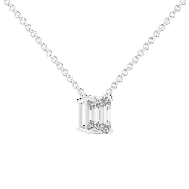 1.50CT EMERALD CUT CERTIFIED LAB DIAMOND SOLITAIRE PENDANT