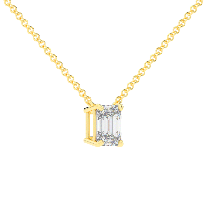 1.50CT EMERALD CUT CERTIFIED LAB DIAMOND SOLITAIRE PENDANT