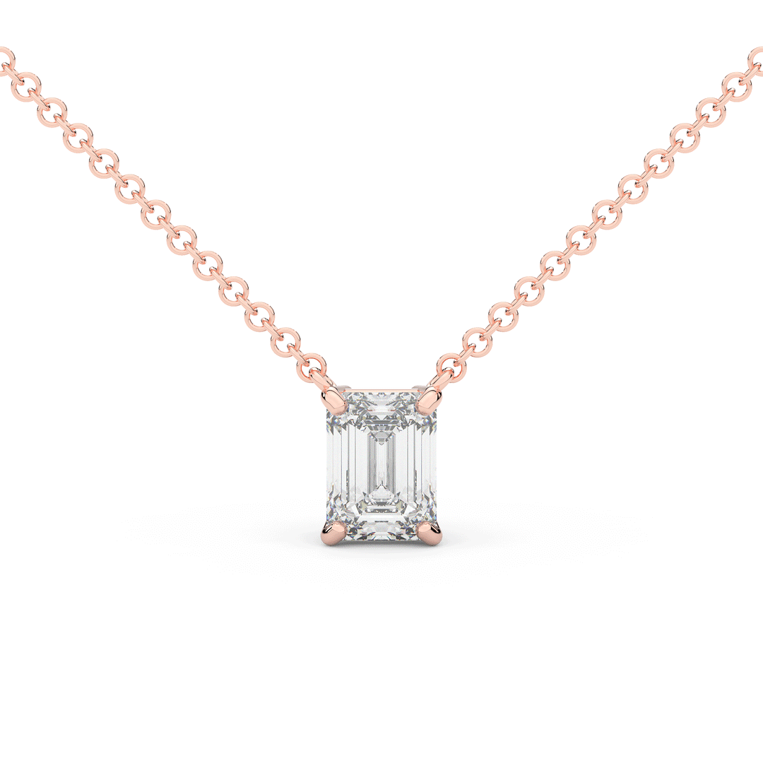 1.50CT EMERALD CUT CERTIFIED LAB DIAMOND SOLITAIRE PENDANT