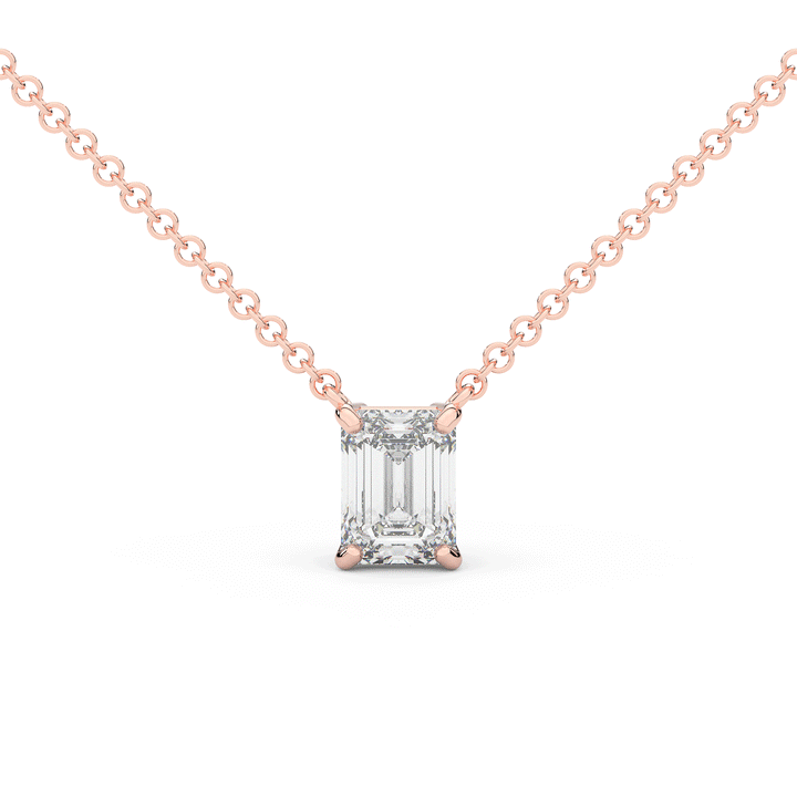 1.50CT EMERALD CUT CERTIFIED LAB DIAMOND SOLITAIRE PENDANT