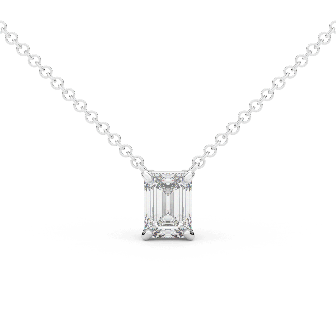 1.50CT EMERALD CUT CERTIFIED LAB DIAMOND SOLITAIRE PENDANT