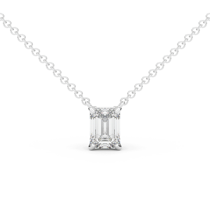 1.50CT EMERALD CUT CERTIFIED LAB DIAMOND SOLITAIRE PENDANT