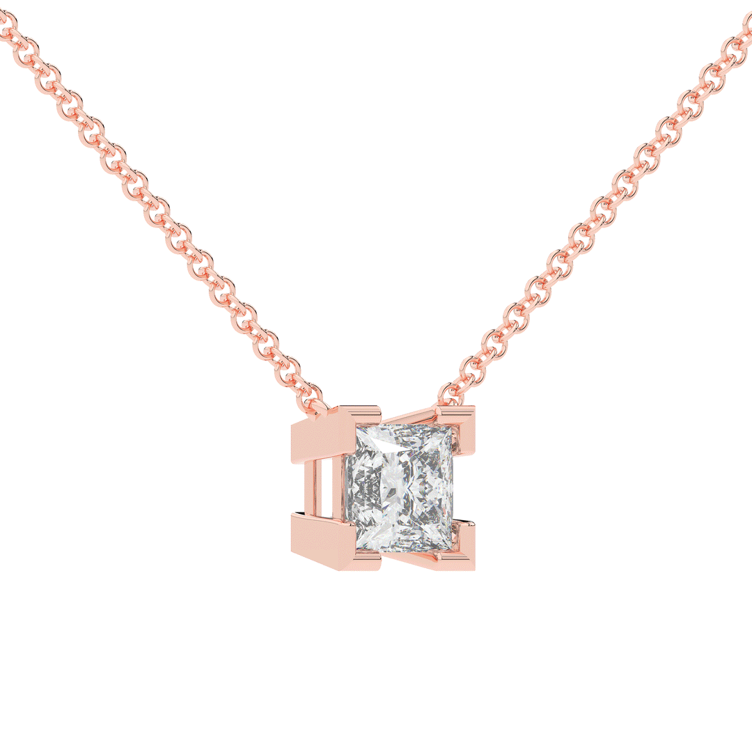 1.50CT PRINCESS CERTIFIED LAB DIAMOND SOLITAIRE PENDANT