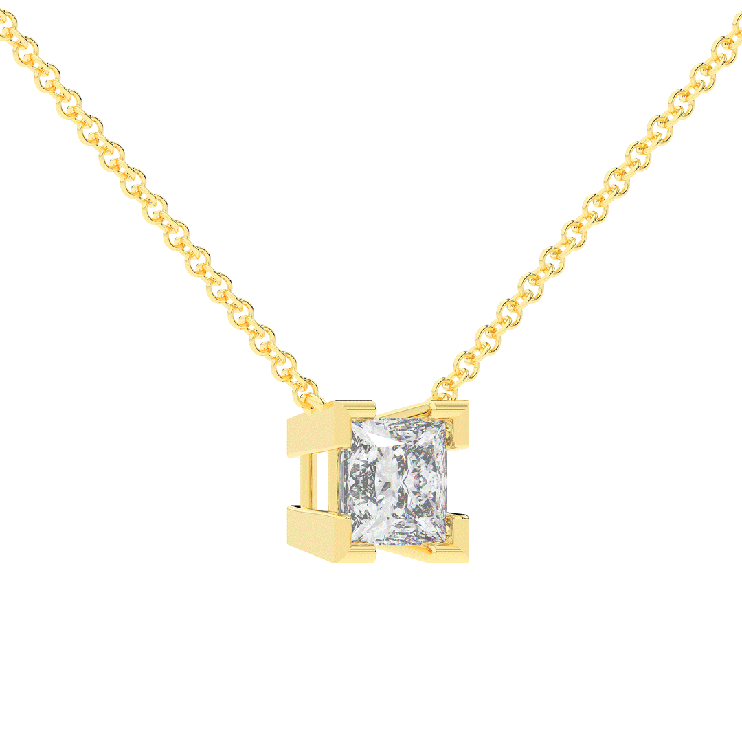 1.50CT PRINCESS CERTIFIED LAB DIAMOND SOLITAIRE PENDANT