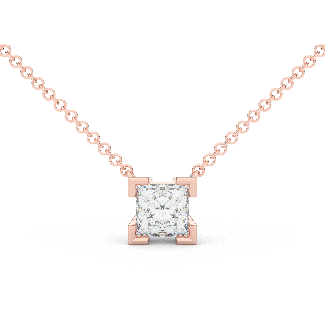 1.50CT PRINCESS CERTIFIED LAB DIAMOND SOLITAIRE PENDANT