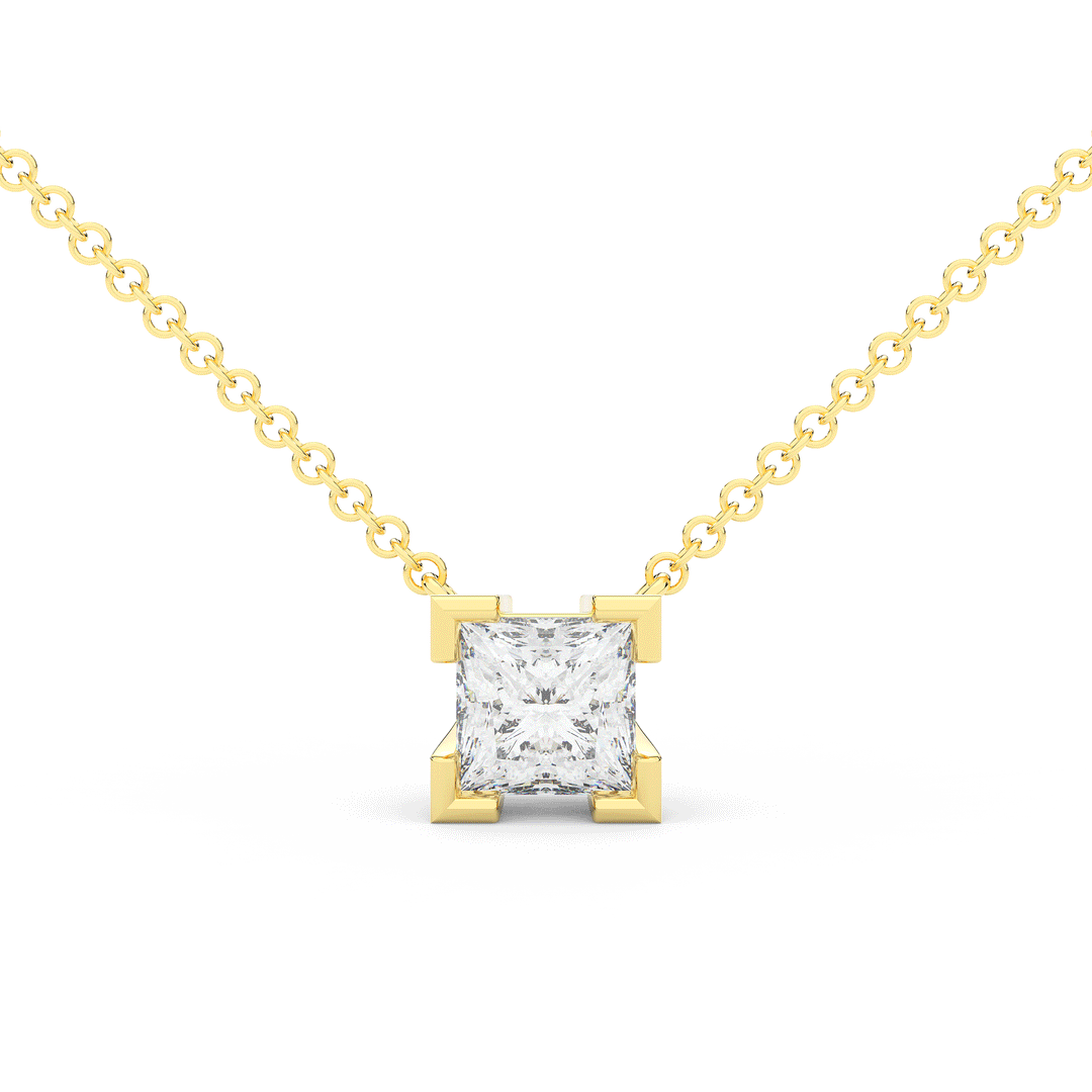 1.50CT PRINCESS CERTIFIED LAB DIAMOND SOLITAIRE PENDANT