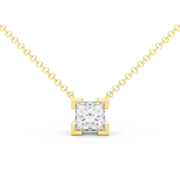 1.50CT PRINCESS CERTIFIED LAB DIAMOND SOLITAIRE PENDANT