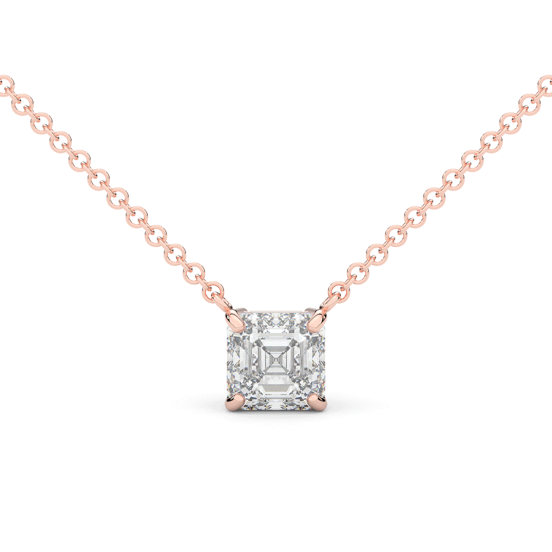 2.00CT ASSCHER CERTIFIED LAB DIAMOND SOLITAIRE PENDANT