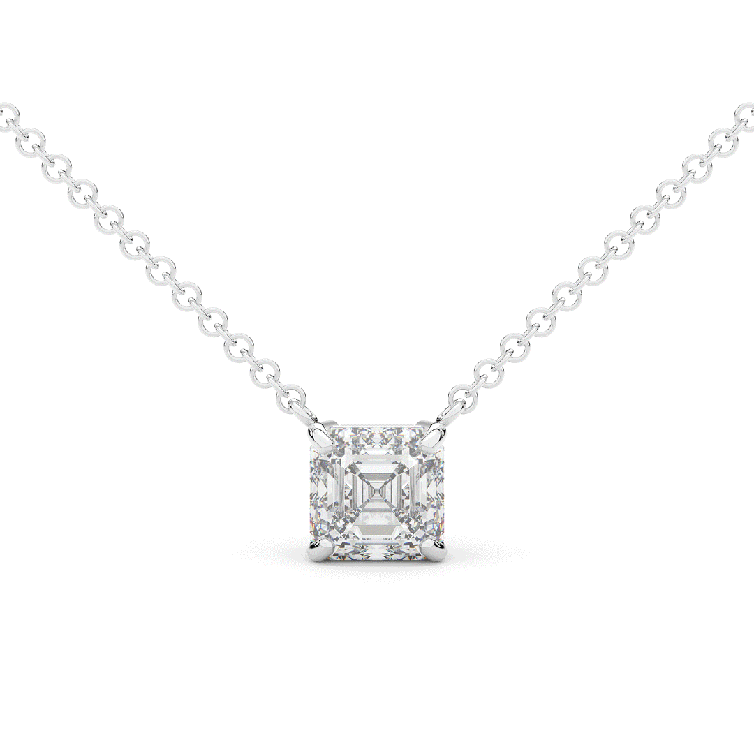 2.00CT ASSCHER CERTIFIED LAB DIAMOND SOLITAIRE PENDANT