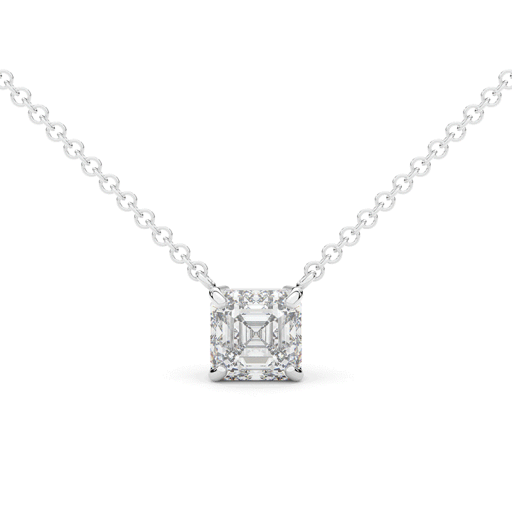 2.00CT ASSCHER CERTIFIED LAB DIAMOND SOLITAIRE PENDANT