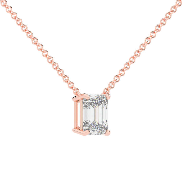 2.00CT EMERALD CUT CERTIFIED LAB DIAMOND SOLITAIRE PENDANT