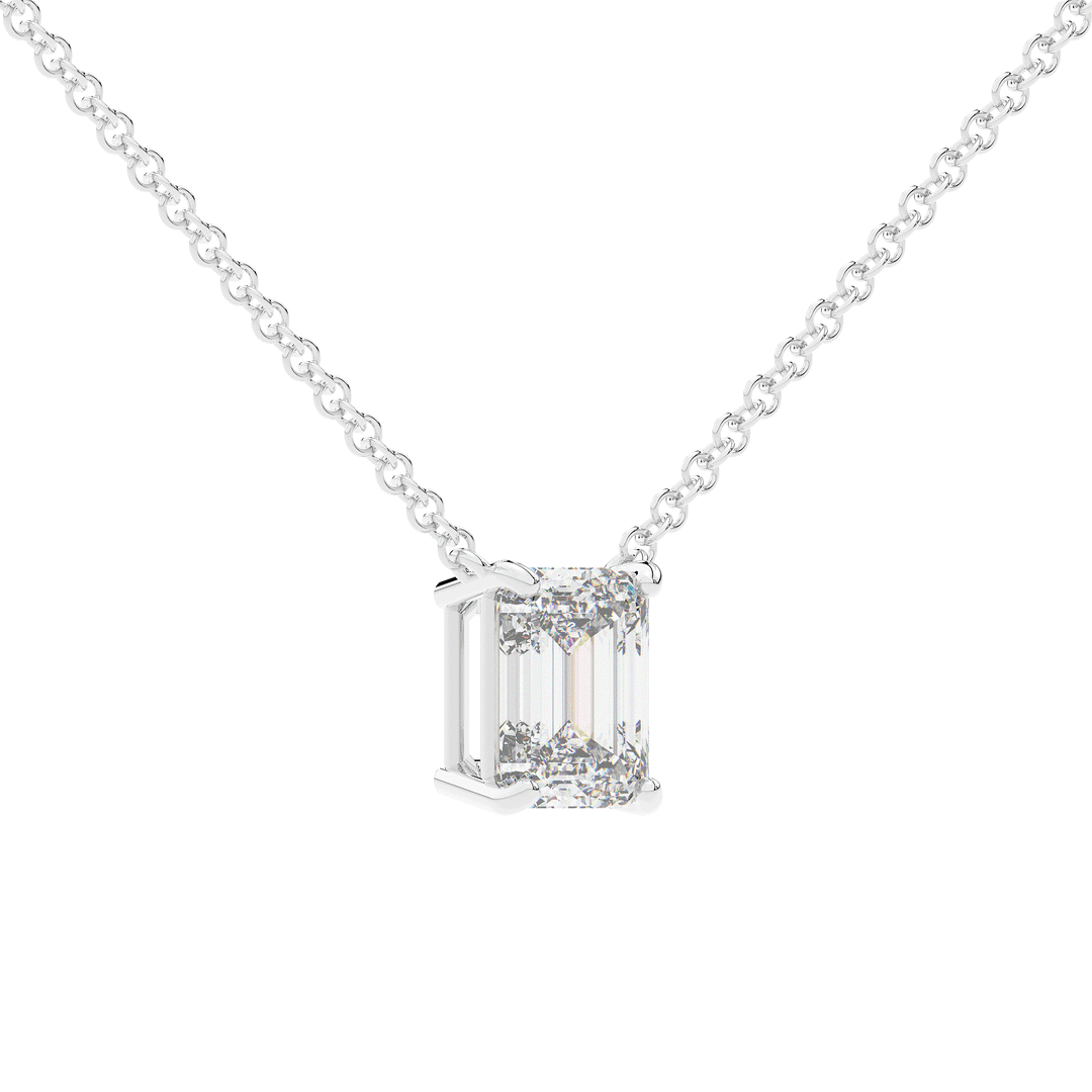 2.00CT EMERALD CUT CERTIFIED LAB DIAMOND SOLITAIRE PENDANT