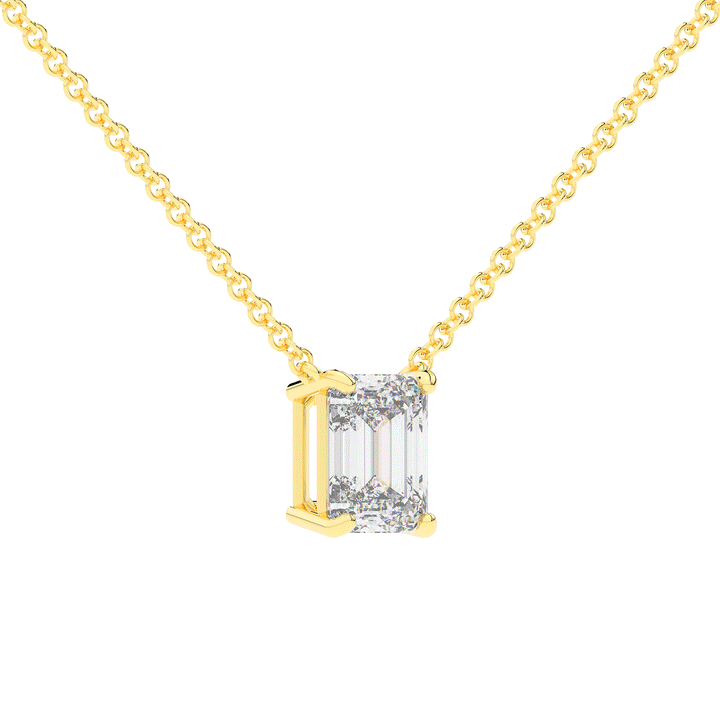 2.00CT EMERALD CUT CERTIFIED LAB DIAMOND SOLITAIRE PENDANT