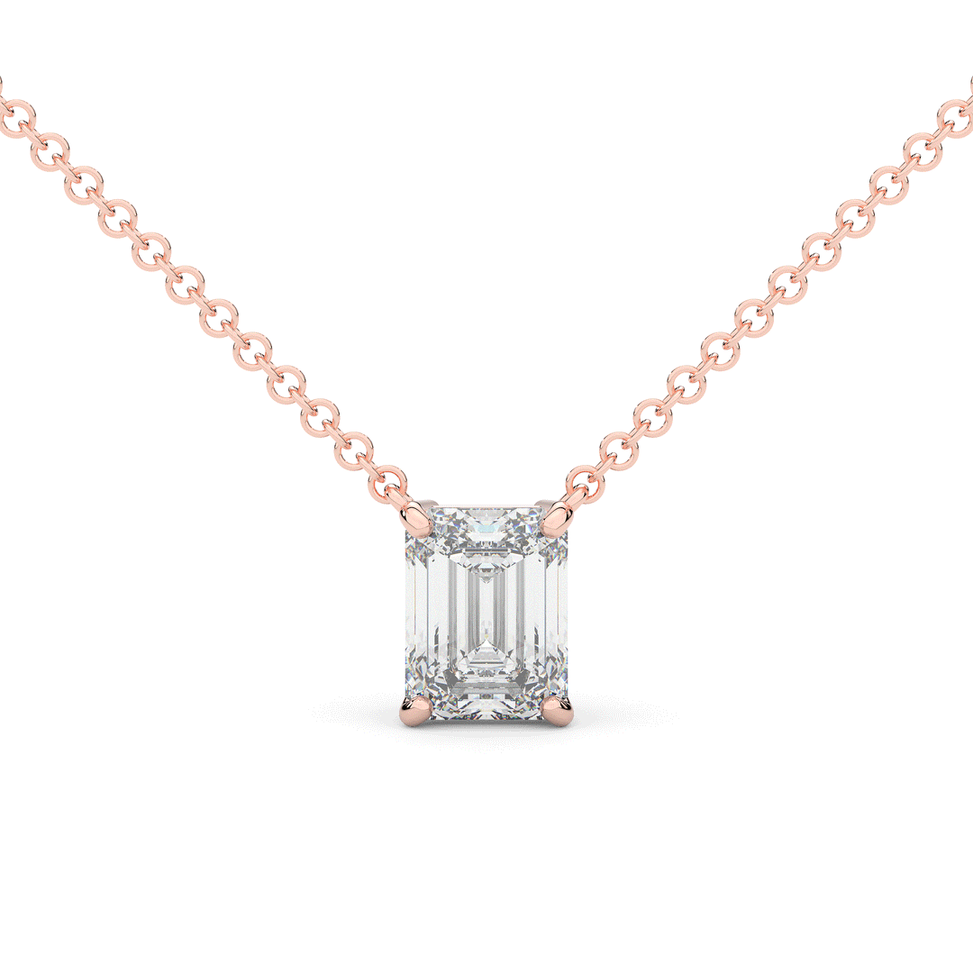 2.00CT EMERALD CUT CERTIFIED LAB DIAMOND SOLITAIRE PENDANT