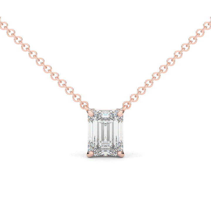 2.00CT EMERALD CUT CERTIFIED LAB DIAMOND SOLITAIRE PENDANT