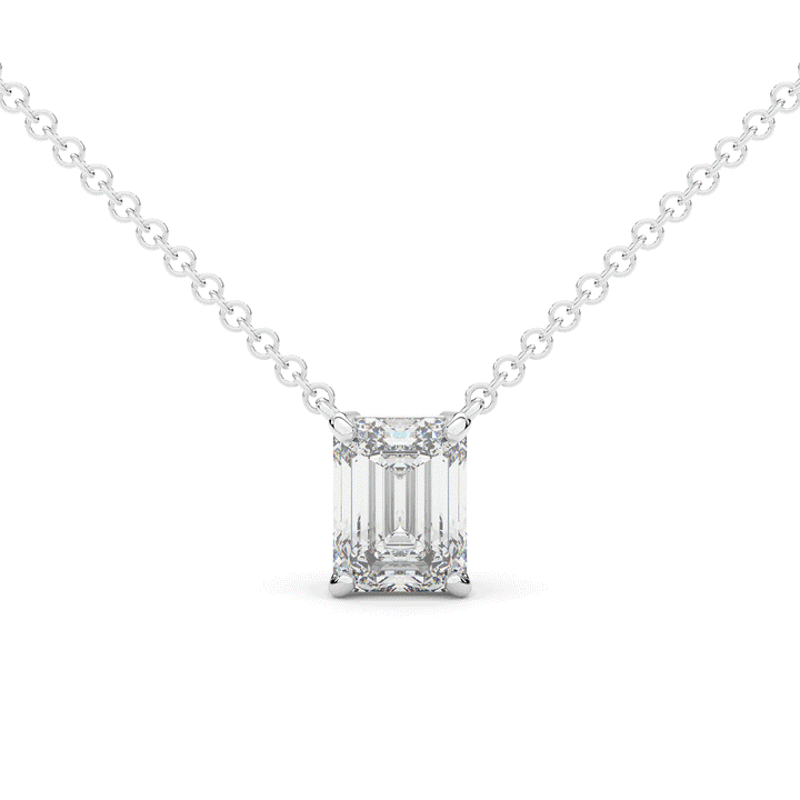 2.00CT EMERALD CUT CERTIFIED LAB DIAMOND SOLITAIRE PENDANT