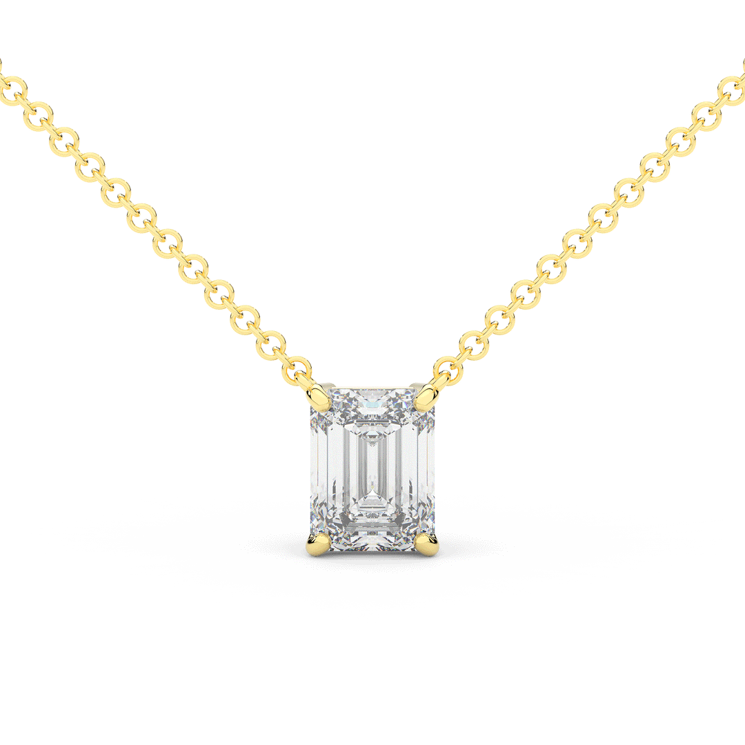 2.00CT EMERALD CUT CERTIFIED LAB DIAMOND SOLITAIRE PENDANT